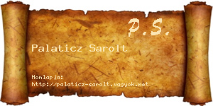 Palaticz Sarolt névjegykártya